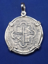 Load image into Gallery viewer, Sterling Silver Atocha Shipwreck  Treasure Pirate Coin " 4 Reale" Reproduction Pendant