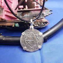 Load image into Gallery viewer, Sterling Silver Atocha Shipwreck  Treasure Pirate Coin " 4 Reale" Reproduction Pendant
