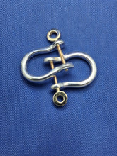 Load image into Gallery viewer, Small Sterling Silver Mariners Pirate Shackle Earrings Pair with Solid 14kt Yellow Gold Screw Posts