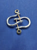 Small Sterling Silver Mariners Pirate Shackle Earrings Pair with Solid 14kt Yellow Gold Screw Posts