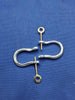 Small Sterling Silver Mariners Pirate Shackle Earrings Pair with Solid 14kt Yellow Gold Screw Posts