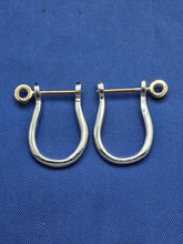 Load image into Gallery viewer, Sterling Silver Mariners Pirate Shackle Earring Pair With Solid 14kt Yellow Gold Screw Post