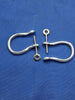Sterling Silver Mariners Pirate Shackle Earring Pair With Solid 14kt Yellow Gold Screw Post