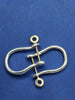 Sterling Silver Mariners Pirate Shackle Earring Pair With Solid 14kt Yellow Gold Screw Post