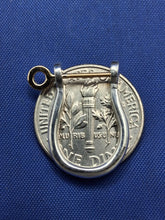 Load image into Gallery viewer, Sterling Silver Mariners Pirate Shackle Earring Pair With Solid 14kt Yellow Gold Screw Post