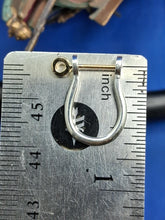 Load image into Gallery viewer, Sterling Silver Mariners Pirate Shackle Earring Pair With Solid 14kt Yellow Gold Screw Post