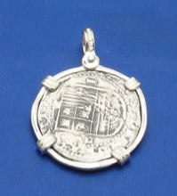 Load image into Gallery viewer, Sterling Silver Pirate Doubloon "2 Reale" Replica Atocha Shipwreck Coin Pendant with Shackle Bail