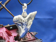 Load image into Gallery viewer, Large Solid .925 Sterling Silver Hemipristis Shark Tooth Pendant Nautical Jewelry by Crisol