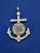 Load image into Gallery viewer, Sterling Silver Anchor With Small Reproduction Atocha Shipwreck Coin Pendant.