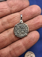 Load image into Gallery viewer, Sterling Silver Replica Atocha Shipwreck Piece of Eight Pirate Coin Pendant