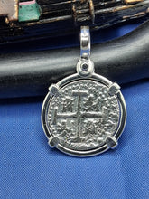 Load image into Gallery viewer, Sterling Silver Replica Atocha Shipwreck Piece of Eight Pirate Coin Pendant