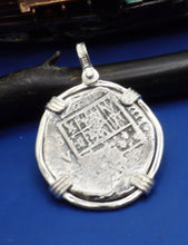 Load image into Gallery viewer, Sterling Silver "4 Reale"  Atocha Reproduction Coin Pirate Coin Pendant