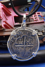Load image into Gallery viewer, Sterling Silver "4 Reale"  Atocha Reproduction Coin Pirate Coin Pendant