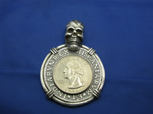 Load image into Gallery viewer, Extra Large Sterling Silver Piece of Eight Pendant with Skull Bail 1.9" x 1.5" (Copy)