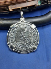 Load image into Gallery viewer, Sterling Silver Atocha Shipwreck Pirate Treasure Coin " 4 Reale" Reproduction Pendant