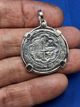 Load image into Gallery viewer, Sterling Silver Atocha Shipwreck Pirate Treasure Coin " 4 Reale" Reproduction Pendant