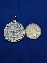 Load image into Gallery viewer, Sterling Silver Atocha Shipwreck Pirate Treasure Coin " 4 Reale" Reproduction Pendant