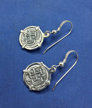 Load image into Gallery viewer, Small Atocha Shipwreck Reproduction Coins Pirate Earrings With French Wire