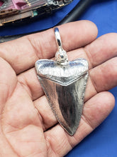 Load image into Gallery viewer, Extreme Unique Huge Big Giant Large Enormous Massive Monstrous Colossal Heavy Solid Custom Sterling Silver {Great White} Shark Tooth Pendant