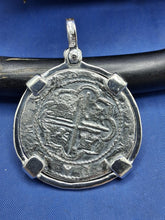 Load image into Gallery viewer, Sterling Silver Atocha Shipwreck Cob Pirate Treasure Coin " 4 Reale" Reproduction Pendant