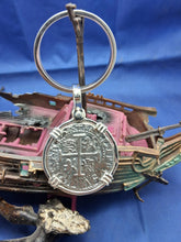 Load image into Gallery viewer, Sterling Silver Atocha Shipwreck 8 Reale Replica Pirate Coin Unique Key Chain