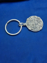 Load image into Gallery viewer, Sterling Silver Atocha Shipwreck 8 Reale Replica Pirate Coin Unique Key Chain
