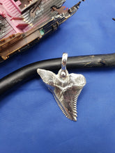 Load image into Gallery viewer, Large Solid .925 Sterling Silver Hemipristis Shark Tooth Pendant Nautical Jewelry by Crisol