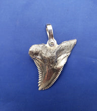 Load image into Gallery viewer, Large Solid .925 Sterling Silver Hemipristis Shark Tooth Pendant Nautical Jewelry by Crisol