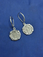 Load image into Gallery viewer, Sterling Silver Small Atocha Shipwreck Reproduction Coins With Lever Backs Earrings