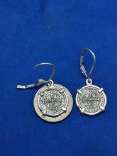 Load image into Gallery viewer, Sterling Silver Small Atocha Shipwreck Reproduction Coins With Lever Backs Earrings