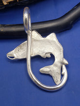 Load image into Gallery viewer, Extra Large Sterling Silver  Men's Snook & Fish Hook Nautical Pendant