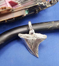 Load image into Gallery viewer, Medium Size Solid  Sterling Silver Hemipristis Shark Tooth Pendant Nautical Jewelry by Crisol