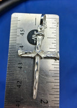 Load image into Gallery viewer, Sterling Silver Unique Artisan Handcrafted Nail Design Cross