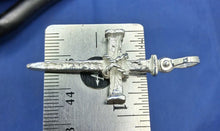 Load image into Gallery viewer, Sterling Silver Unique Artisan Handcrafted Nail with Rope Cross Pendant