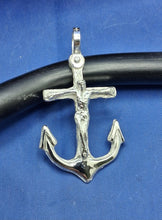 Load image into Gallery viewer, Sterling Silver Cross Anchor With Jesus Pendant