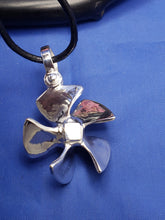 Load image into Gallery viewer, Men's Sterling Silver 5 Wing Curved Boat Propeller Pendant with Shackle Bail