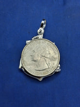 Load image into Gallery viewer, Sterling Silver Anchor With Rope Small Reproduction Atocha Shipwreck Coin Pendant.