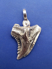 Load image into Gallery viewer, Small Size  Solid Sterling Silver Hemipristis Shark Tooth Pendant Nautical Jewelry by Crisol (Free Leather Cord Included)