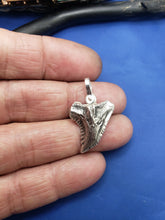 Load image into Gallery viewer, Small Size  Solid Sterling Silver Hemipristis Shark Tooth Pendant Nautical Jewelry by Crisol (Free Leather Cord Included)