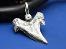 Load image into Gallery viewer, Medium Solid .925 Sterling Silver Curved Spiked Arrowhead Shark Tooth Pendant Nautical Jewelry by Crisol