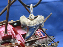 Load image into Gallery viewer, Medium Solid .925 Sterling Silver Curved Spiked Arrowhead Shark Tooth Pendant Nautical Jewelry by Crisol