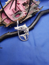Load image into Gallery viewer, Large Unique Sterling Silver Curved Snook with Ruby Eye and Fish Hook Pendant