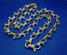 Load image into Gallery viewer, 11mm 14k Solid Gold Original Nautical Shackle Link Chain Necklace 26"