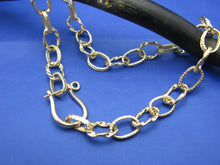 Load image into Gallery viewer, 14k Yellow Gold Money Chain Inspired Anklet with Shackle Latch
