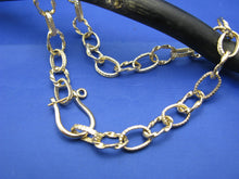Load image into Gallery viewer, 14k Yellow Gold Money Chain Inspired Anklet with Shackle Latch