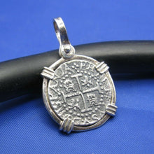 Load image into Gallery viewer, Sterling Silver Spanish Shipwreck Replica Coin Treasure Cobb Key West Pendant