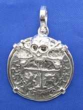 Load image into Gallery viewer, '2 Reale" Pirate Cob Replica in Sterling Silver with Skull Bezel