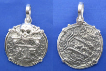 Load image into Gallery viewer, '2 Reale" Pirate Cob Replica in Sterling Silver with Skull Bezel