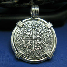 Load image into Gallery viewer, Sterling 2 Reale Atocha Pirate Shipwreck Replica Coin Pendant Necklace Jewelry