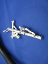 Load image into Gallery viewer, Unique Large Sterling Silver Line Man Working on Pole With Transformer Pendant